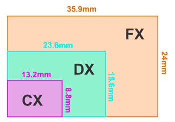 FX、DX和CX格式的尺寸区别