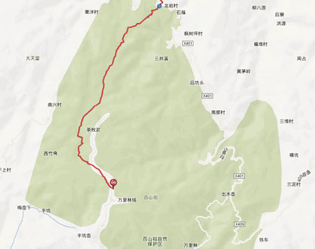 百山祖龙岩村方向概略